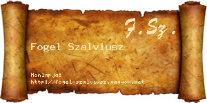 Fogel Szalviusz névjegykártya